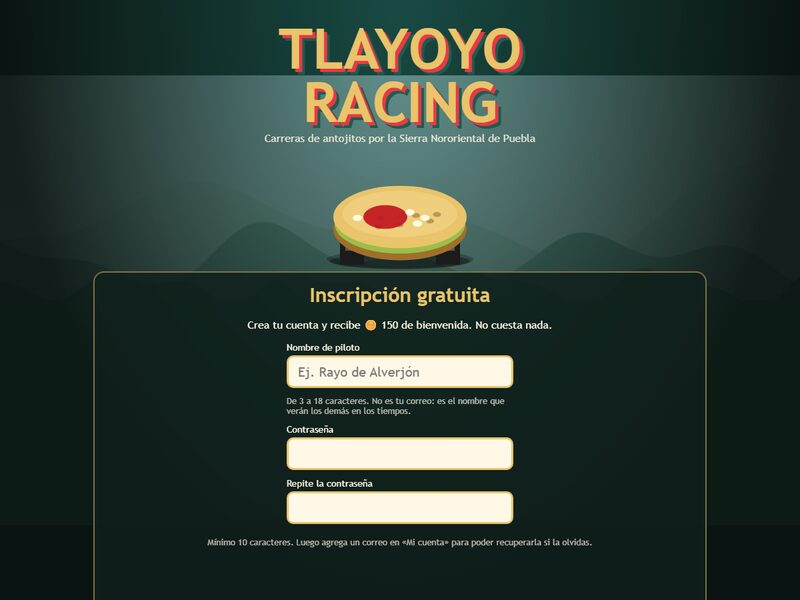 Tlayoyo Racing, juego de carreras en el navegador